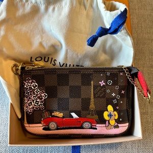 Louis Vuitton Mini Pochette Christmas 2019 Paris Damier Ebene